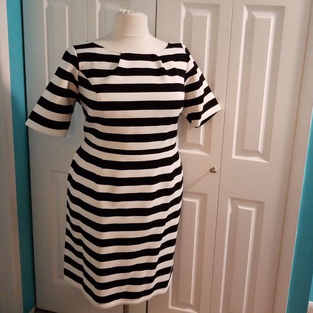 Black and white stripe dress